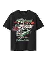 Jungen T-Shirt Name IT Nkmnuru Castrol Ss Nreg, Schwarz, 146-152, Baumwolle