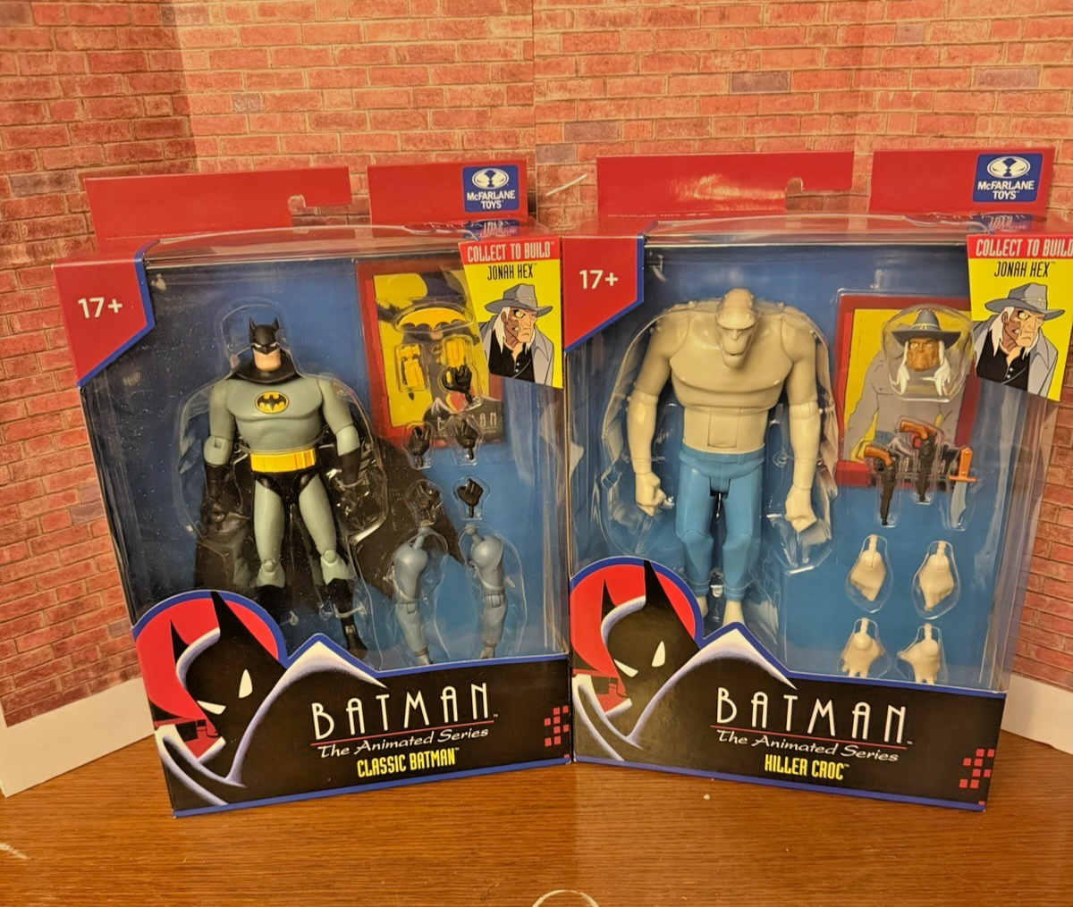 DC Direct Batman and Killer Croc BTAS McFarlane figures with BAF