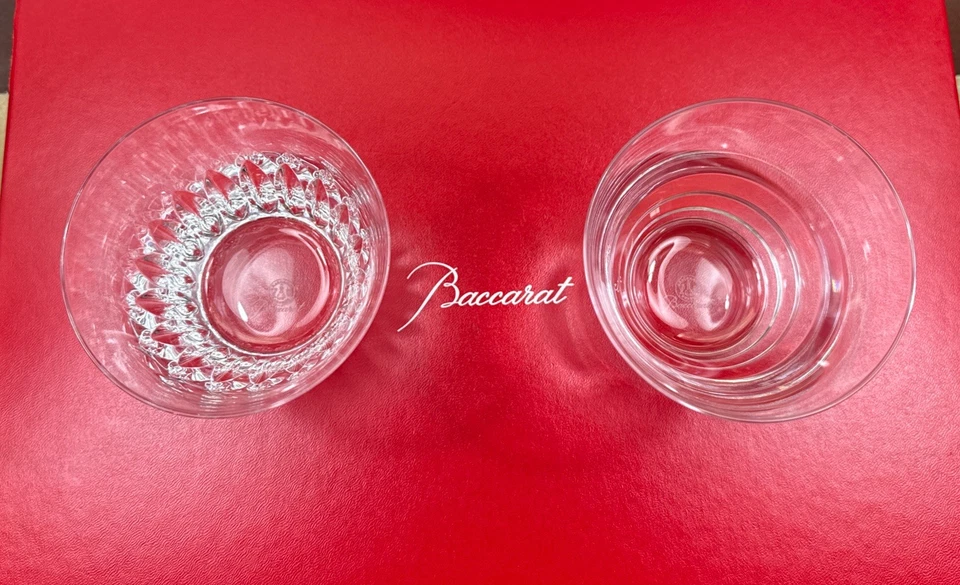 NEW Stunning BACCARAT Glass VEGA and ROSA Crystal DOUBLE OLD FASHION TUMBLERS - Image 2 of 4