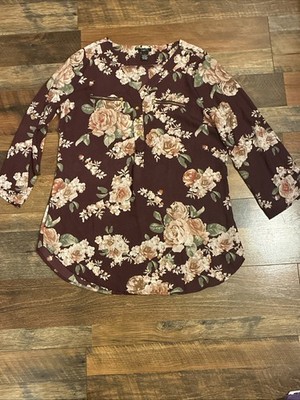 Rue 21 Women s Top Blouse Long Size L Multicolor Floral