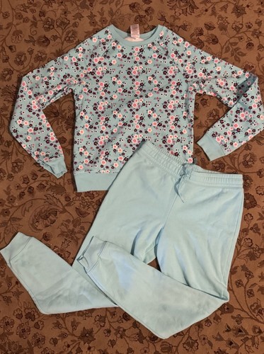 Athletic Works Girls 2-piece set - adorable teal and pink flowers! Brand new! - Picture 2 of 7
