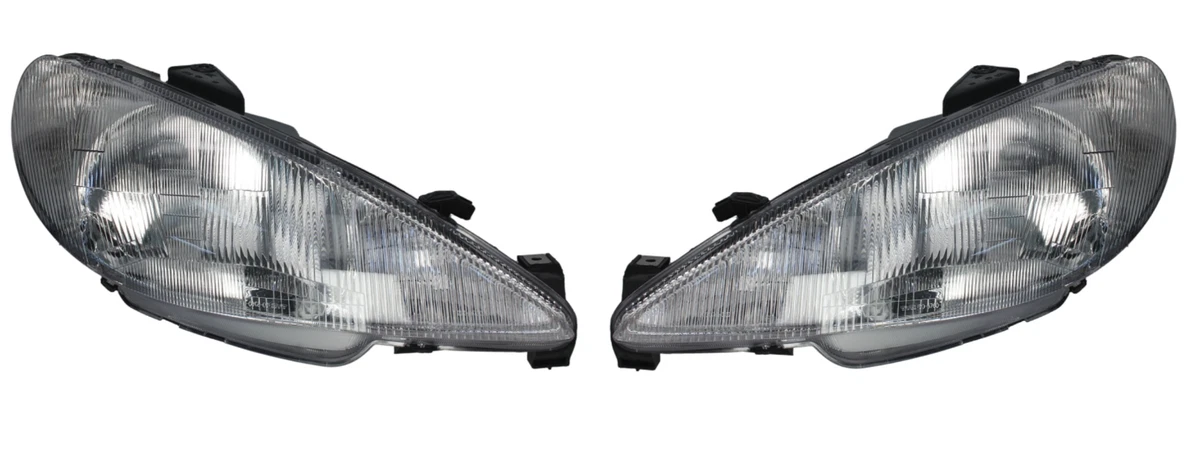 2 Cadres De Phare Avant Chromés Pour Peugeot 206 (1998-2010) - ABS, Neufs, Marque OMAC