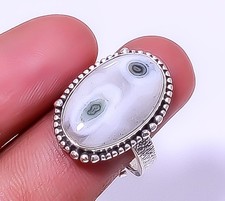 Solar Quartz Eye Gemstone 925 Sterling Silver Solitaire Handmade Ring Adst. R5 