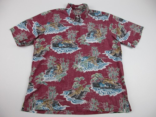 Mens XL Reyn Spooner Classic Tiger Shirt pullover hawaiian inside out - Picture 2 of 5