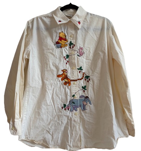 Vintage The Disney Store Winnie The Pooh Embroidered Button Down Shirt Medium