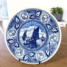 Assiette décorative ancienne Boch Frères Keramis – Faïence belge XIXe