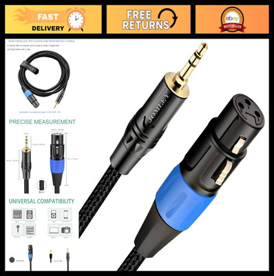 Unbalanced XLR to 3.5mm Cable 3.3ft - Mini Stereo Jack Aux Mic Cord for Laptop,