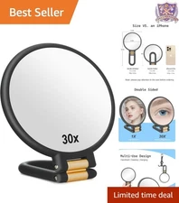 Magnifying Mirror Double-Sided Travel Handheld with Adjustable Handle 80cm