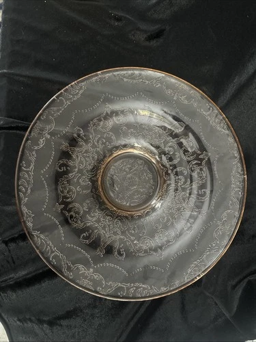 Vintage Large Federal Glass Depression Pink Madrid Round 11" Console Bowl