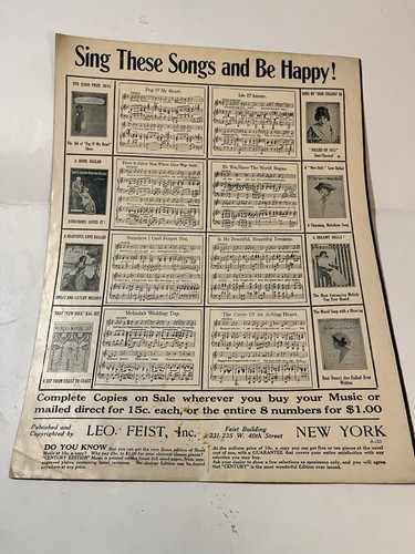 I'm On My Way To Mandalay Large Format Sheet Music-1913 - Afbeelding 3 van 3