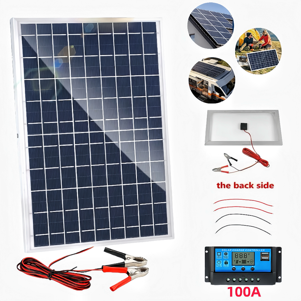 Trickle 30W Solar Panel 12V Charger Battery Charger Kit Maintainer Boat ...