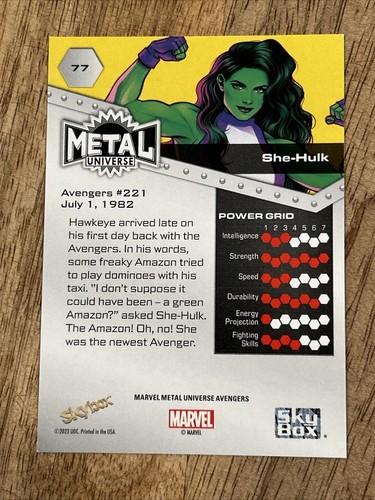 Skybox Marvel Metal Universe Avengers #77 She-Hulk 2024 - Imagen 2 de 2
