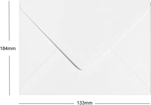 Sobres de invitación blancos de 5x7" solapa de diamante 100GSM - 133x184 mm - Imagen 2 de 2