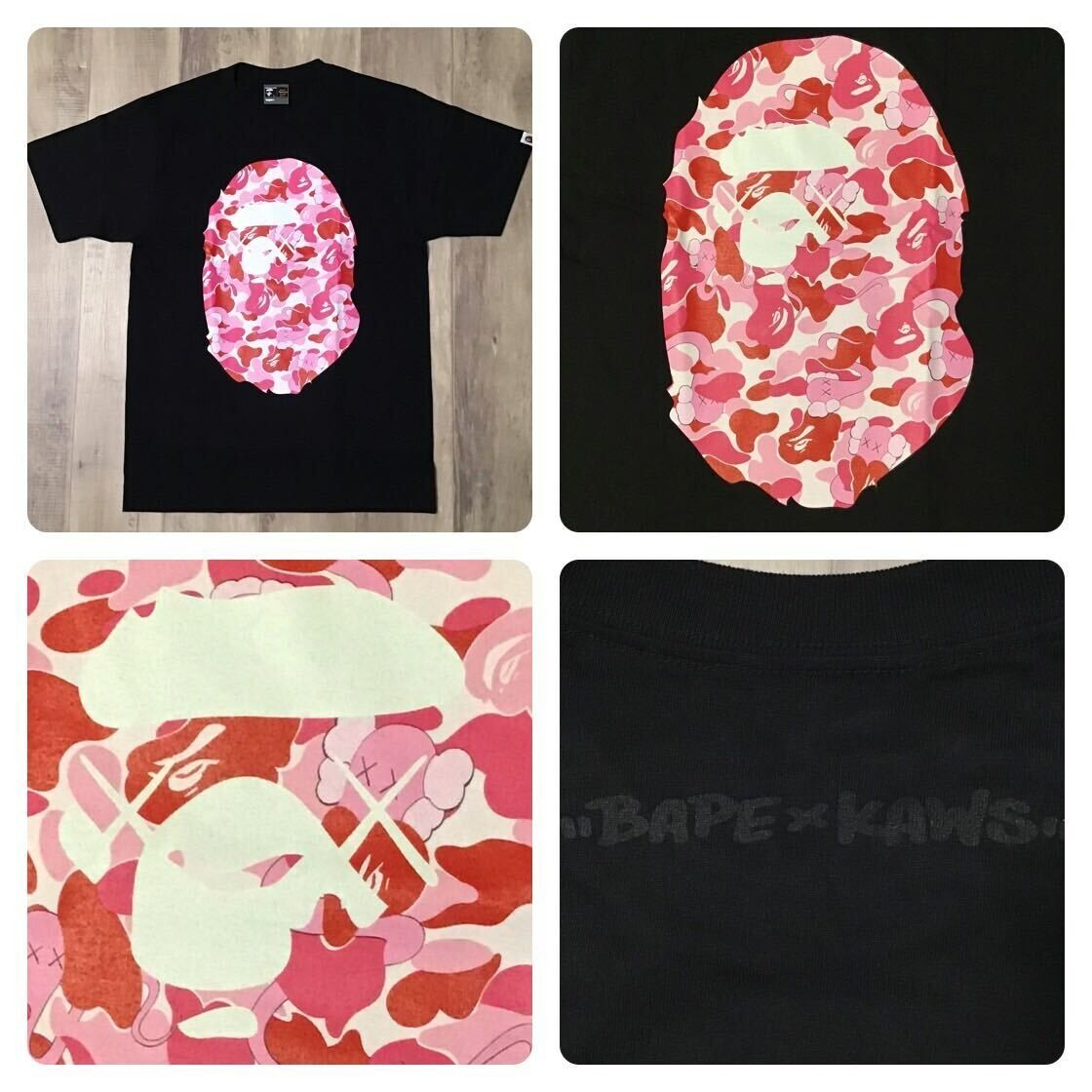 APE BAPE KAWS LA 限定　ゲームシャツ　CAMO tシャツ　L Limited Edition Bape A Bathing Ape x Kaws Vintage Dead Stock