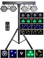 Complete Professional 4-Par Stage LED Lights DJ Band DMX System  Stand MU-L31A