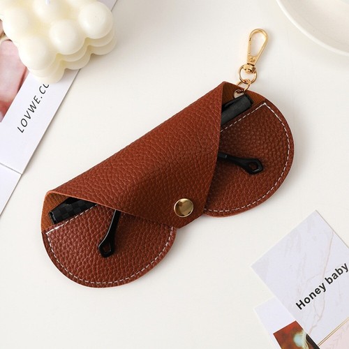 Litchi Glasses Bag PU Leather Glasses Cover Portable Eyewear Holder Outdoor - Picture 11 of 12