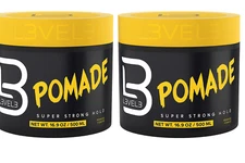 L3VEL3 Hair Pomade 16.9 oz Super Strong Hold Styling Gel Wax 500ml (2 Pack)