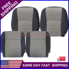 Driver Passenger Bottom-Top Seat Cover Gray Fits 2009-2012 Dodge Ram 1500