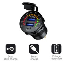 5v 4.8a Car Cigarette Lighter Socket Dual Usb Port Charger Power Outlet Led Abs