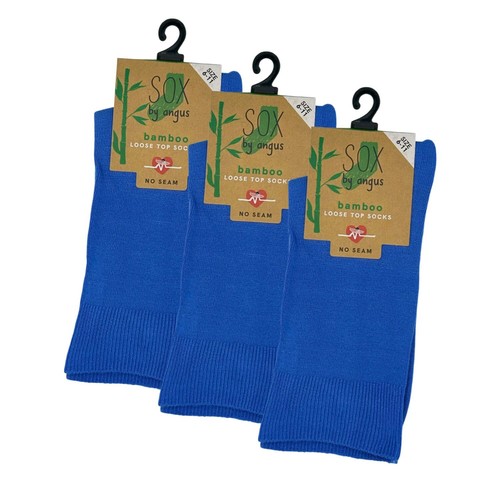 Bamboo Plain Loose Top Socks,3 Pack,SEAMLESS - Sox by Angus Brand - Picture 10 of 39