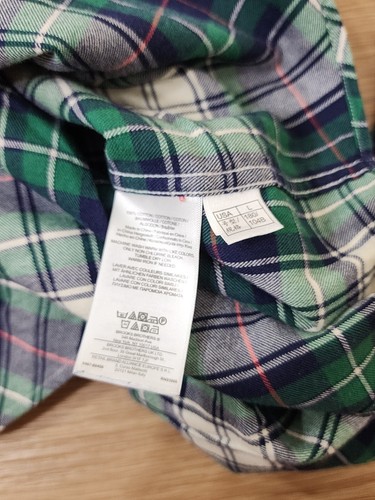 Brooks Brothers 346 Flannel Shirt Mens Large Green Plaid Long Sleeve Patchwork - Picture 8 of 12