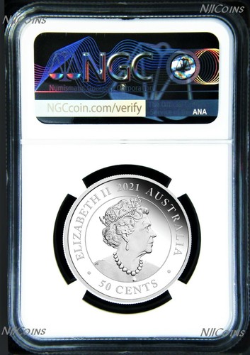 2021 TUVALU Dreaming Down Under – Dingo Silver Proof NGC PF 70 1/2oz Coin ER - Picture 2 of 4