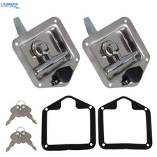 2x Stainless Steel Folding T Handle Lock Latch for Trailer Truck Paddle Tool Box