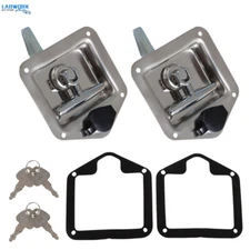 2x Stainless Steel Folding T Handle Lock Latch for Trailer Truck Paddle Tool Box