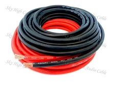 50 ft Total 8 Gauge AWG 25' RED / 25' BLACK Power Ground Wire Sky High