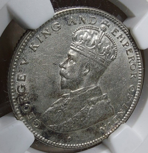 1916 Straits Settlements 20 Cents NGC AU-58 Malaysia Very Scarce 2 Year Type - Picture 8 of 12