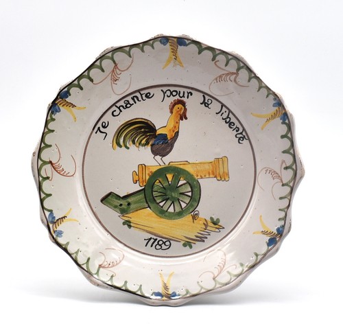 Nevers? Piatto Rivoluzionario Libertà Gallo 1789 Piatto Ceramica Francese