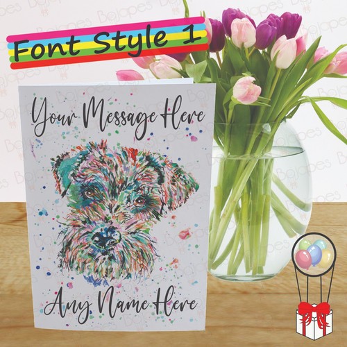Tarjeta de felicitación Schnauzer personalizada, tarjeta de cumpleaños personalizada para amante de perros - Imagen 3 de 13