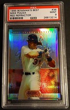 1995 MIKE PIAZZA BOWMAN'S BEST REFRACTOR #36 PSA 9 DODGERS HOF POP 9  (766)