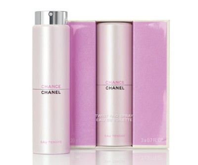 CHANEL CHANCE EAU TENDRE EDT Twist & Purse Spray Travel Set + Refills 3 ...