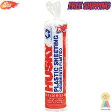 Husky 3.5 Mil Clear Polyethylene Plastic Sheeting,10 Ft x 25 Ft, 250 Sq Ft Total