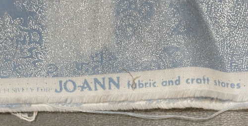 2 Yard Piece of Light Blue and Silver Cotton Blend Fabric 44 Wide - Picture 3 of 8