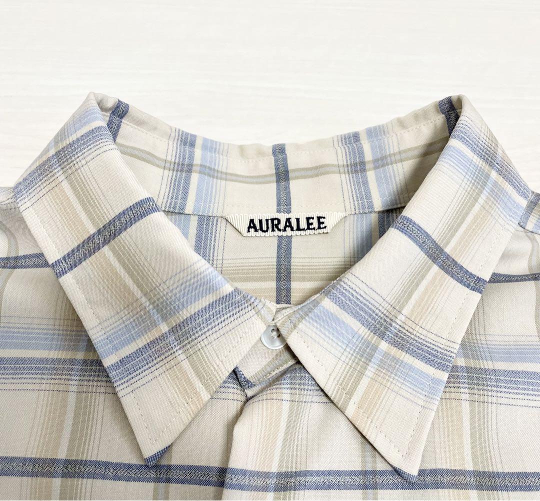 Auralee Super Light Wool Check Shirt Long Sleeve Size 4 Auralee Super Light Wool Check Shirt Long Sleeve Size 4