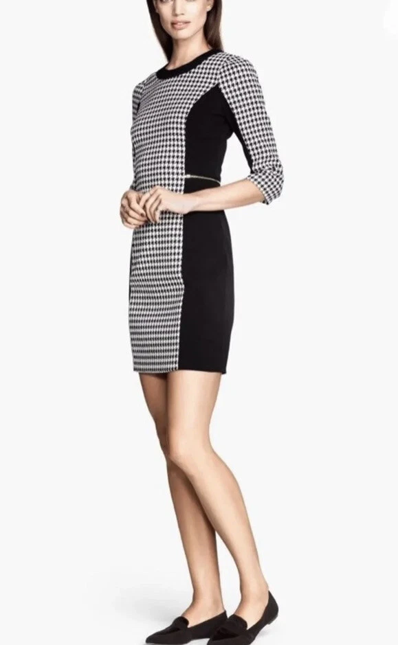 Houndstooth dress best sale h&m