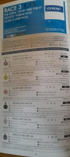 NEWBURY RACE CARDS, NOVEMBER 29TH & 30TH, 2024 - THE CORAL GOLD CUP MEETING - Picture 7 of 24