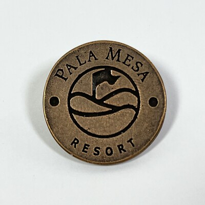 PALA MESA RESORT Golf Ball Marker 1'' w Stem   Bronze-Tone   Fallbrook California