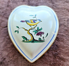 SPODE VTG Heart Shape Box & Lid Queens Bird (...
