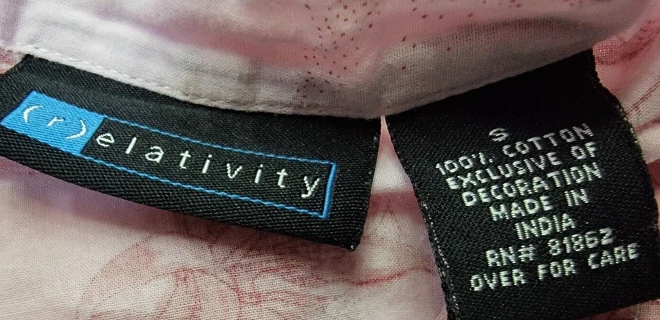 Relativity Womens Shirt Top Blouse Size S Small Pink Floral - Image 2 of 4