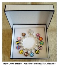 Triple Crown Bracelet - Sir Barton to Justify - Horseracing Silks + FREE Socks