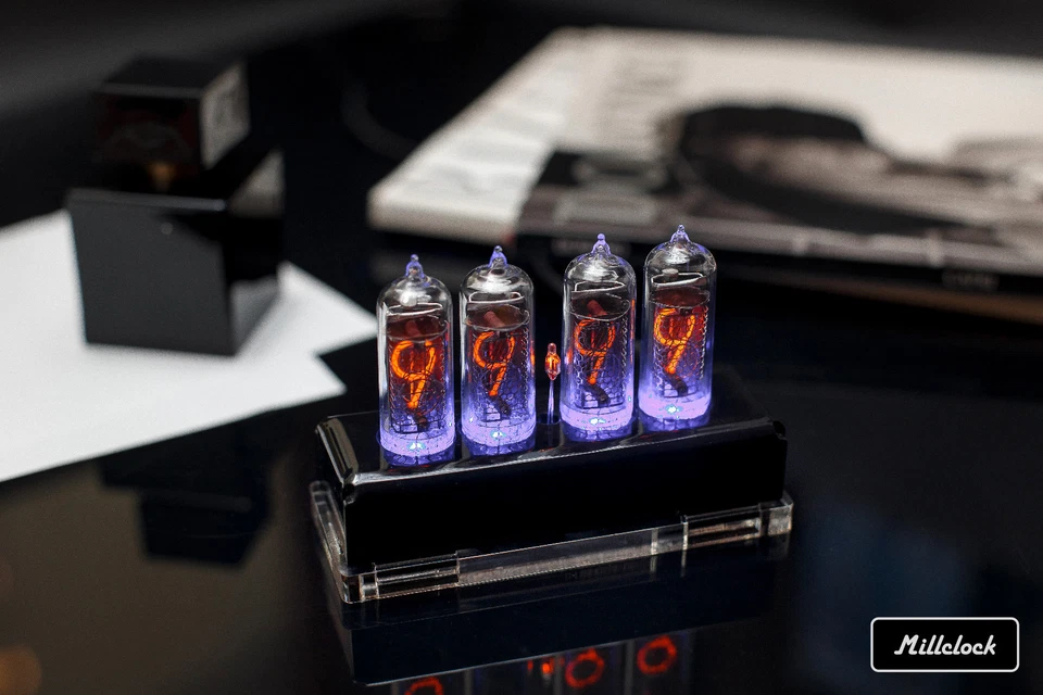 IN-14 NIXIE TUBE CLOCK ASSEMBLED ACRYLIC ENCLOSURE ADAPTER 4-tubes by MILLCLOCK - Image 4 of 4