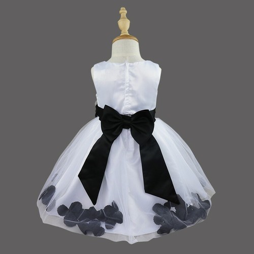 Petals Flower Girls Wedding Dress Birthday Party Bridesmaid Maxi Gown Princess - Picture 47 of 81