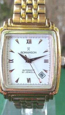 ROMANSON Watch Automatic Men's 21 Jewels 23K Gold Plated Completely Authentic