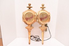 Vintage Pair Of 1972 Schlitz Beer Bar Advertising Wall Sconces Lights Signs