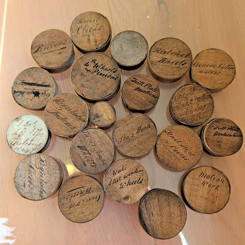Antique Pocket Watch Parts in Original Labelled Vintage Containers (DE10)