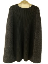 Donna Karan Wool Cape Size S Black