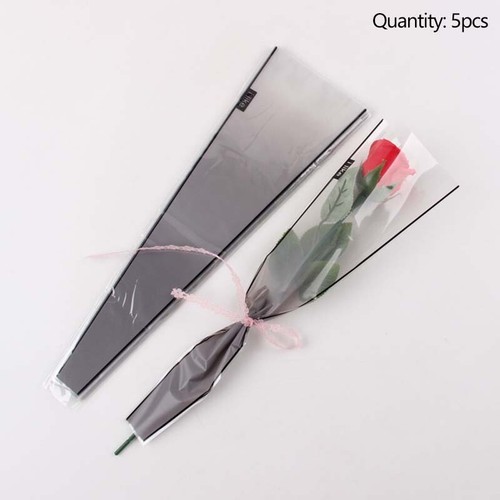 Triangle Single Rose Packaging Paper - Elegant And Transparent Flower Wrapping - Picture 20 of 29